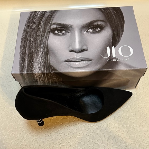 JLo Parlow 2 Jeweled Black Pump Heels 8.5 - Picture 13 of 13